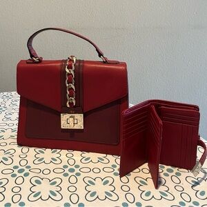 Apt. 9 Vibrant Red Purse and matching wallet.